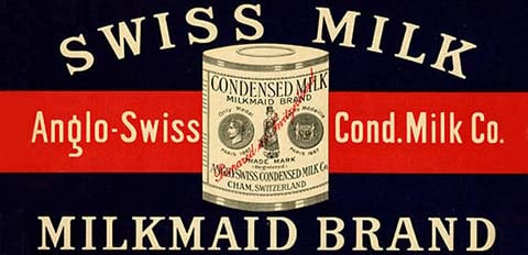condensed milk advertising, Milkmaid brand, Anglo-Swiss Condensed Milk Company